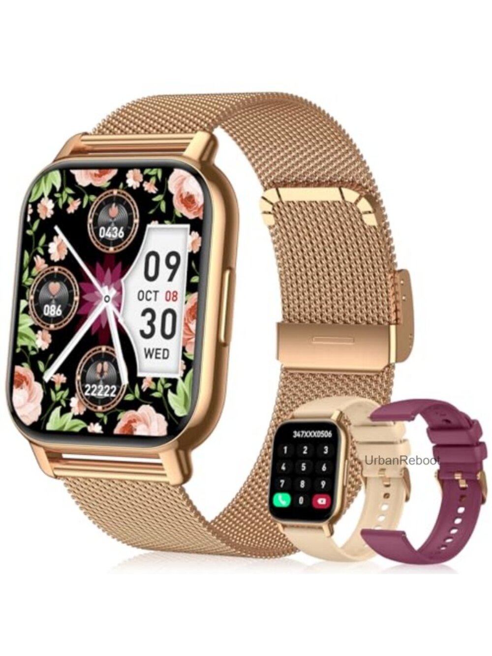 Smart Watch for Women 3 Bands Fitness Tracker Bluetooth Call IP68
